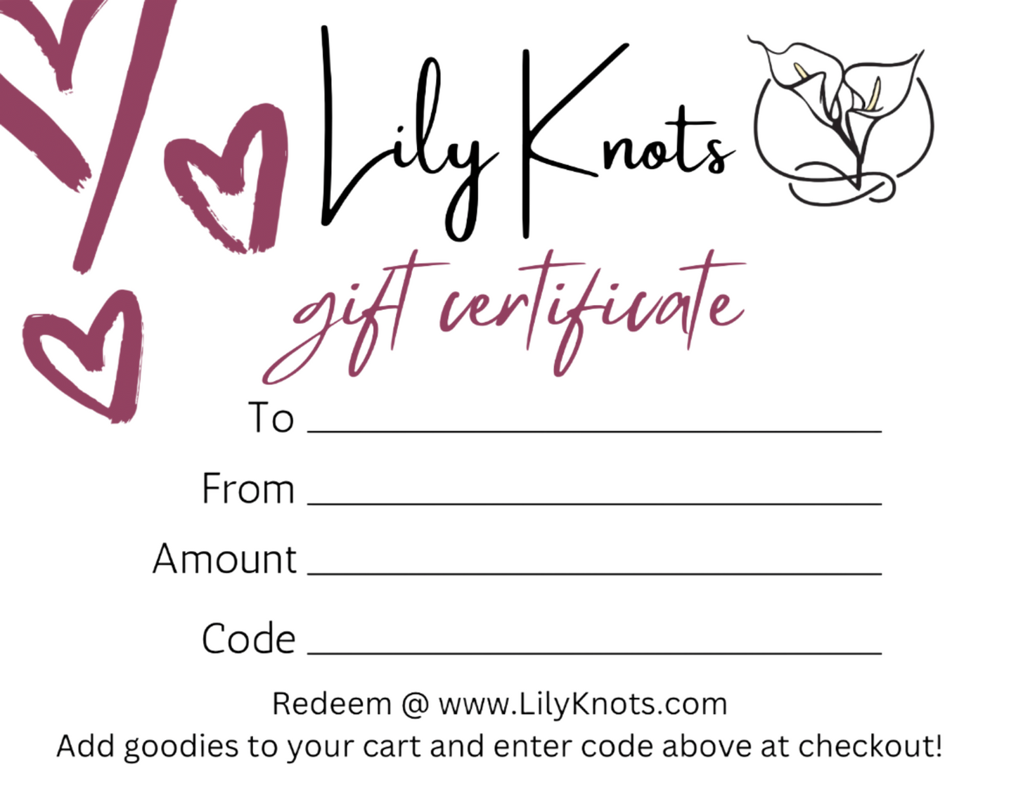 Lily Knots Gift Card